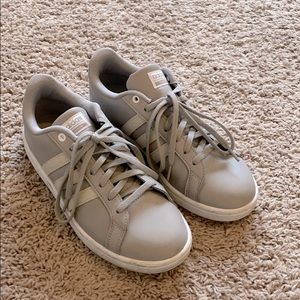 Adidas Grey Leather Court Sneakers